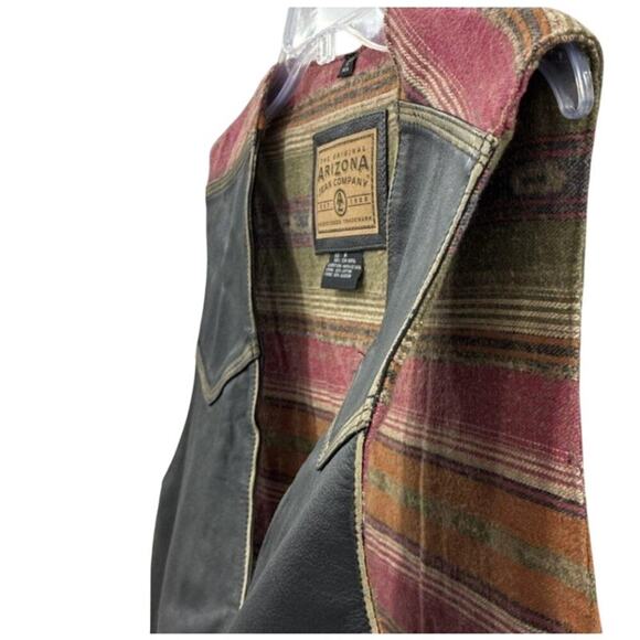 Arizona Jean Co. Black Zip Vest | Western Stripe Lining | Y2K | Size M - Picture 4 of 5